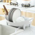 thumbnail image 2 of Bamboohart Polypropylene Dish Drying Rack with Drainboard  Space-Saving and Multifunctional for Kitchen Countertops (42.5x32x14.5cm), 2 of 7