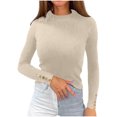 thumbnail image 1 of Pisexur Chandail à Col Roulé pour Femmes Couleur Unie Chandails Courts pour Femmes Tunique Chandail en Tricot pour Femmes Manches Longues Décontractées Chandails d'Automne Col Rond Chandails Hauts, 1 of 5
