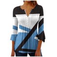 thumbnail image 1 of Birdeem T-Shirt Mode Imprimé pour Femmes Manches 3/4 Blouse Col en V Hauts Décontractés, 1 of 12