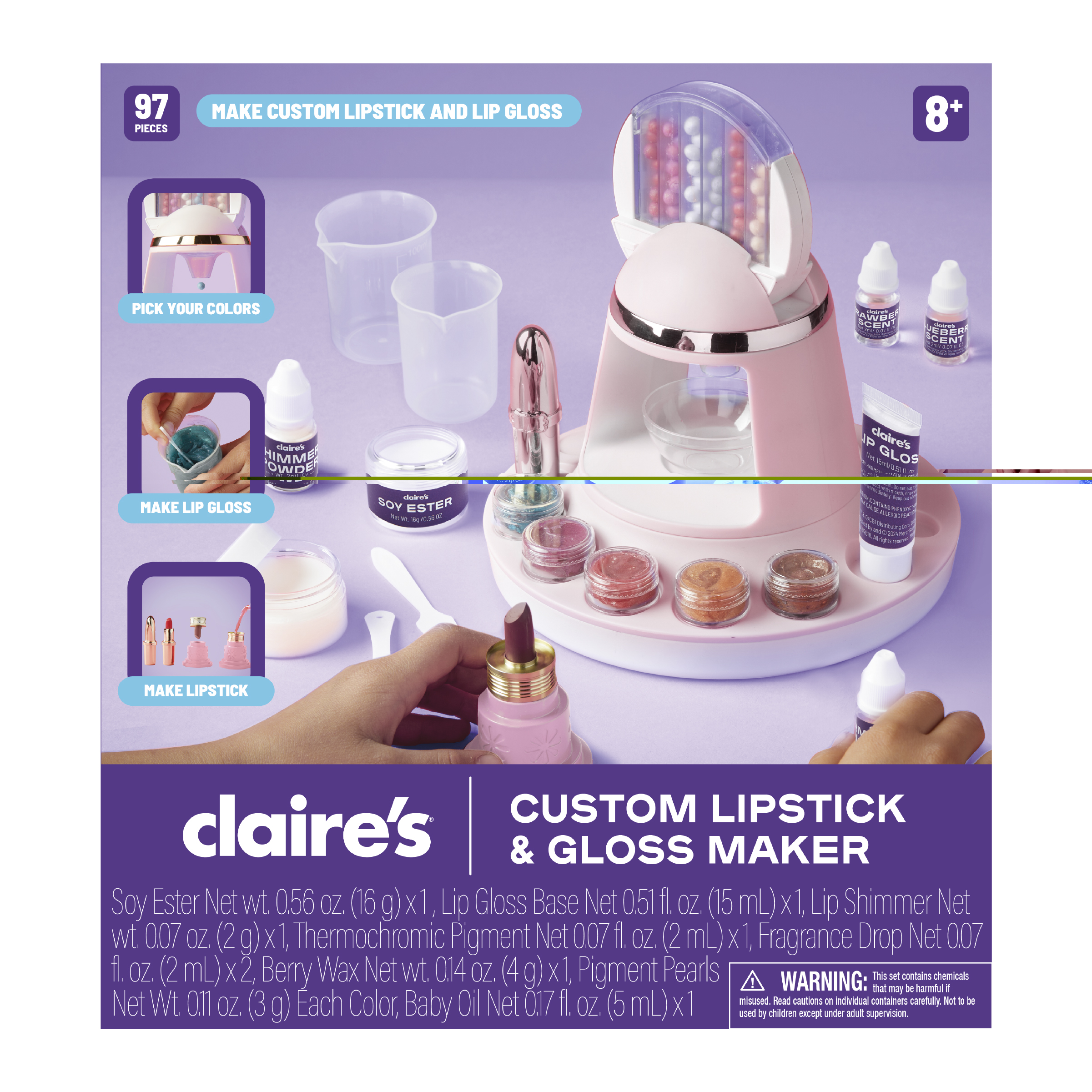 Coffret de création personnalisé de rouges à lèvres et brillants à lèvres Claire’s