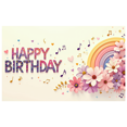 thumbnail image 3 of Colorful Flower Themed Happy Birthday Banner Background Party Decorations Backdrop for Birthday Party Photography Props Decor Happy Events, 3 of 4
