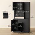 thumbnail image 3 of HOMCOM Armoire de Garde-Manger 71 Pouces, Armoire de Rangement avec Station de Recharge, Noir, 3 of 10