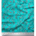 thumbnail image 1 of Soimoi Tissu Satin Modal Feuilles & Floral Imprimé 1 Yard 42 Pouces de Large, 1 of 3