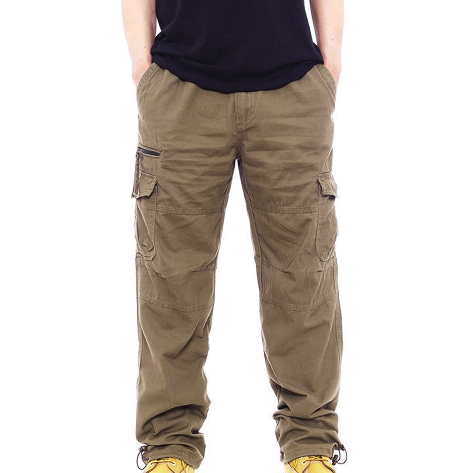 AherBiu Pantalon de Randonnée pour Homme Jambe Droite Extérieur Multi-Poches Cargo Pantalon de Travail Entraînement Course Léger Pantalon Tactique