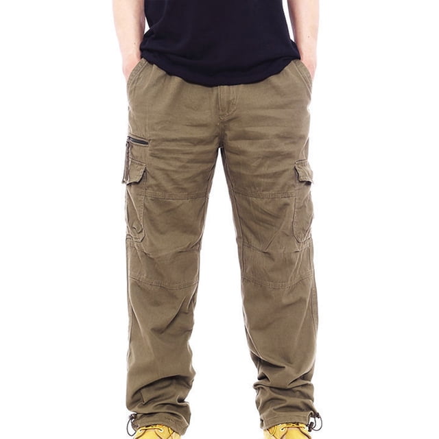 AherBiu Mens Hiking Pants Straight Leg Outdoor Multi Pockets Cargo Work Pants Workout Running Lightweight Tactical Pants