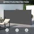 thumbnail image 4 of Outsunny 13' x 6' Retractable Side Awning, Garden Privacy Screen, Dark Grey, 4 of 10