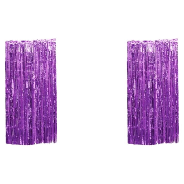 Youkk Coffre-Fort Ingrédients Rideau Large Feuille d'Application Fait Non Toxique Inodore Feuille Frange Rideau Partie Fond Doigt Violet 3*1M 2Set