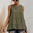thumbnail image 4 of Birdeem Womens Round Neck Sleeveless Multi-Section Splice Loose Casual Large Swing Tank Top, 4 of 9