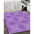 thumbnail image 3 of Ahgly Company Machine Washable Indoor Round Transitional Blue Violet Purple Area Rugs, 6' Round, 3 of 7