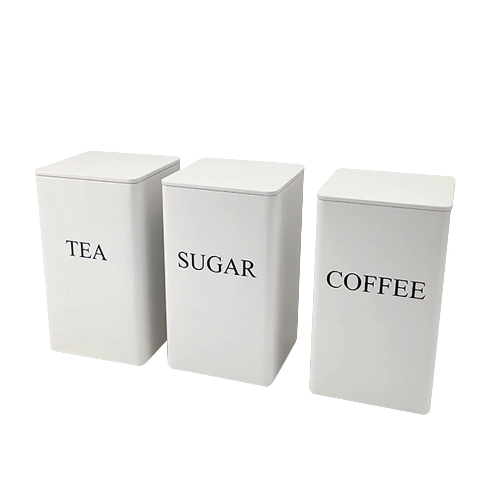 Binwennn Plates for Adults Vacuum Containers for Food Storage Small Food Storage Containers 3 Pieces Coffee Tea Container Set Metal Vintage Kitchen Jar Set With Airtight Lids Food Storage