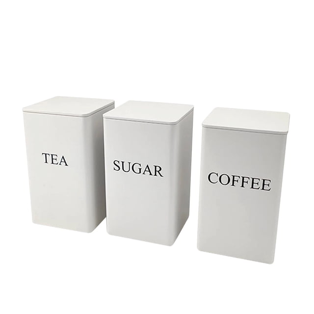 Binwennn Reusable Lunch Bag Freezer Casserole Containers with Lids 3 Pieces Coffee Tea Container Set Metal Vintage Kitchen Jar Set With Airtight Lids Food Storage Container Jars For Kitchen
