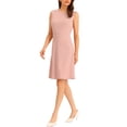 thumbnail image 4 of INSPIRE CHIC Robe Midi Évasée Sans Manches à Ligne A Unie pour Femme pour le Travail S Rose, 4 of 6