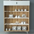 thumbnail image 3 of Adjustable Expandable Wardrobe Storage Rack, Retractable Metal Shelf with Removable Panels, White, 29-46 x 24 cm, No-Punch Installation for Cabinets and Closets, 3 of 5