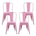 thumbnail image 1 of Heavenly Collection Pink Metal Dining Chairs – Set of 4, Modern & Durable for Kitchen or Dining Room, 1 of 10