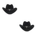 thumbnail image 3 of Decodeary Western Outback Cowboy Hat Channel Inner Cowboy Classic Hat Large Brim Provides black 2Set, 3 of 6
