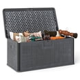 thumbnail image 1 of Costway Storage Box with Lockable Design & Gas Strut Handle 2 Person Bench Garden Organizer, 1 of 10