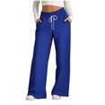 thumbnail image 1 of Pants for Women, Womens Fashionable Striped Printed Drawstring Wide Leg Pants, 1 of 4