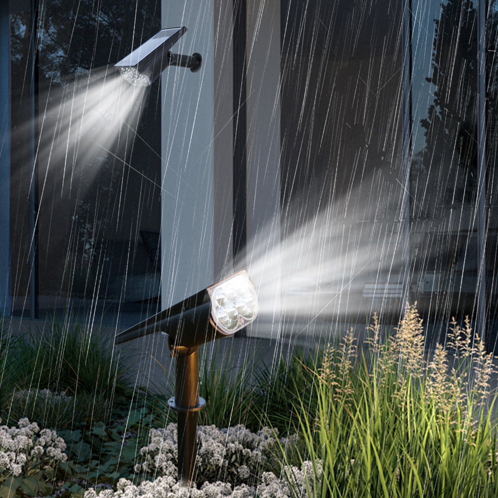 Kctiaxy Solar Light Bright Solar Spotlights, Solar Outdoor Lights 2-in-1 Wireless Solar Lights for Yard Garden Flag Pool Patio Porch Walkway （1Pack） Kitchen Appliances