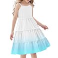 thumbnail image 2 of LOVZFMLL Robe d'Été Bohème à Bretelles pour Fillette, Décontractée, Sans Manches, à Étages, Style Camisole, pour 4-14 Ans, 2 of 7