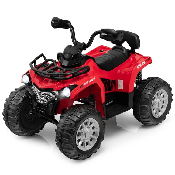 Costway 12V Kids Ride On ATV Electric 4-Wheeler Quad 2 Speeds w/ Mp3 & Headlights Red