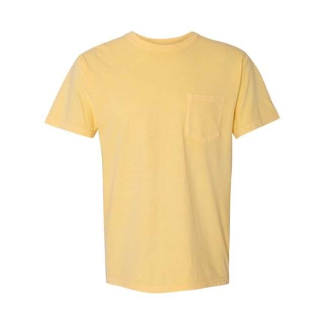 Comfort Colors Adult Garment-Dyed Heavyweight Pocket T-Shirt, S, Butter