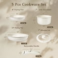 thumbnail image 2 of GiPP 5Pcs Ceramic Pots and Pans Set Nonstick Cookware Sets Removable Handle Kitchen,Oven Safe, Induction Ready, 2 of 9