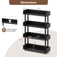 thumbnail image 3 of Costway 1 PCS 4-Tier Bookshelf with Anti-Tipping Kit Industrial Storage Unit for Living Room Black, 3 of 10