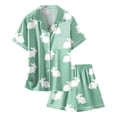 thumbnail image 4 of 2025 Easter Day Printed Cloth Robes For Pajamas Short Sleeved Button Princess Pajamas Top Shorts Home Pajamas Bath Robe 2T Set, 4 of 4