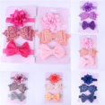 thumbnail image 5 of Ensemble de 3 Pcs Couvre-Chefs Mignons pour Bébés Filles, Bandeau Nœud pour Nouveau-Né, Bandeau Élastique, Accessoires pour Photos de Cheveux, 5 of 5
