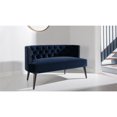 thumbnail image 3 of Celine Tufted Settee Nailhead Accents Dark Navy Blue, 3 of 12