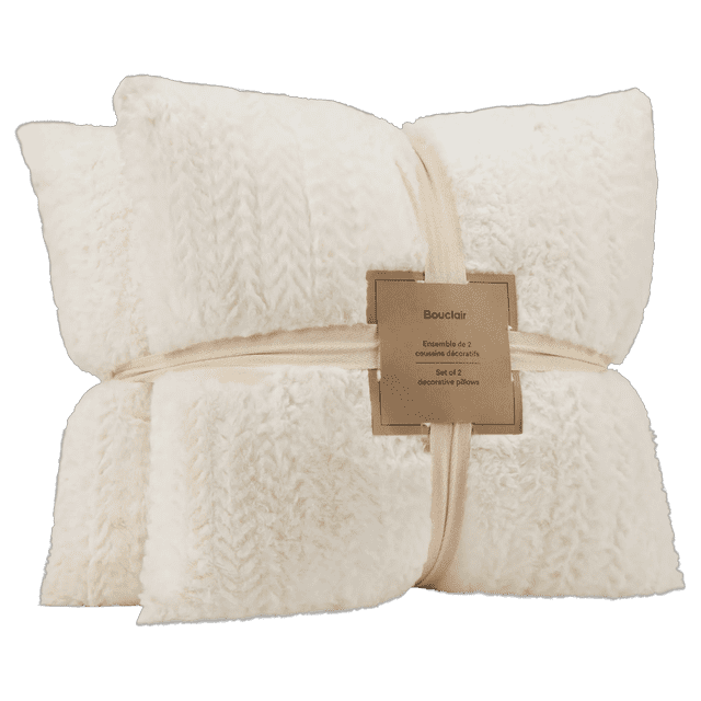 Bouclair Ensemble de 2 Coussins Décoratifs Ellyn Blanc Cassé 19x19 Po (48x48 cm)