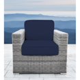 thumbnail image 3 of Living Source Chaise de Patio Intérieure en Osier / Rotin avec Coussins, Gris/marine, 3 of 4