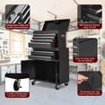 thumbnail image 3 of 24 Inch 8 Drawer Rolling Tool Chest Cart, 2 in 1 Detachable Tool Box Cabinet with Wheels, Professional Lockable Metal Storage Organizer with Portable Top Chest, 3 of 7