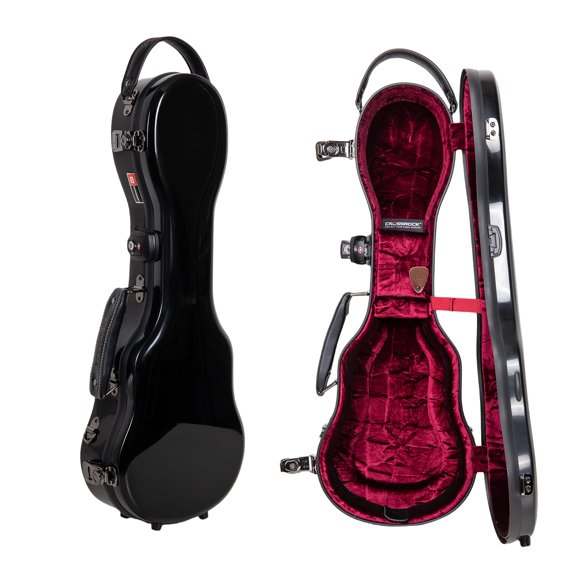 Crossrock Soprano Ukulele Case - 100% Fiberglass Hardshell with Brand Latches TSA Lock Accessory Compartment and Detachable Straps-Black (CRF2030SUBK)