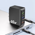 thumbnail image 1 of Chargeur Rapide Multi-Port Standard US 65W 6-en-1 Tête de Charge Rapide USB Compatible avec Plusieurs Appareils, 1 of 6