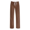 thumbnail image 5 of ohmzyzo Womens Summer Fashion Solid Casual Elastic Waist Drawstring Long Pants, 5 of 5