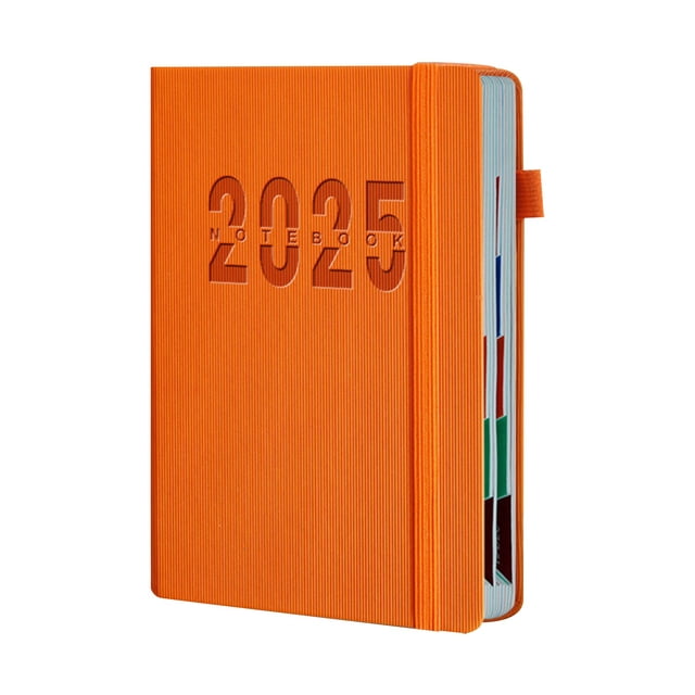 WHEANG Home Decor 2025 Academic Planner 2025 Monthly Tabs Daily Organizer Twin Wire Binding Pocket Folder Sticky Notes One Size Multi-Color