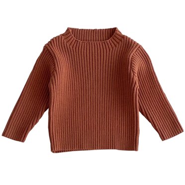 FAIWAD Chandail Tricoté Côtelé à Manches Longues à Col Rond pour Tout-Petits Filles Garçons, Chandail, Vêtements d'Automne Hiver