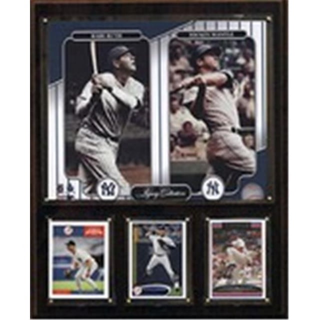CandICollectables 1215NYYRMLEG MLB 12 x 15 Po. Plaque de Collection Héritage Mantle-Ruth Yankees de New York