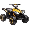 thumbnail image 1 of Aosom 12V Kids ATV with Music, Headlights, High & Low Speed, Yellow, 1 of 10