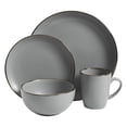 thumbnail image 3 of Gibson Home Rockaway Ensemble de Vaisselle en Grès Rond, Service pour 4, Gris, 3 of 7