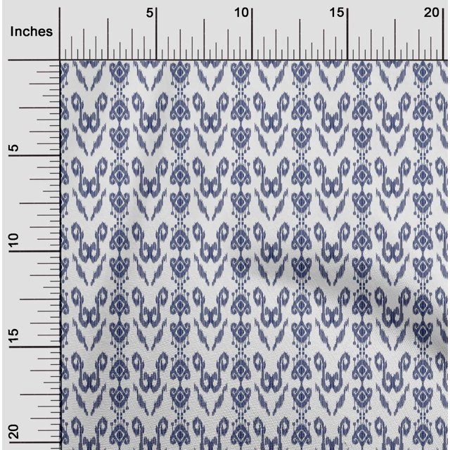 oneOone Cotton Poplin Fabric Ethnic Ikat Print Fabric BTY 56 Inch Wide