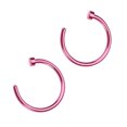 thumbnail image 1 of Miangastore 2 pcs Unisex Surgical Titanium Steel Open Nose Ring Nose Piercing Stud 8mm (Pink), 1 of 9