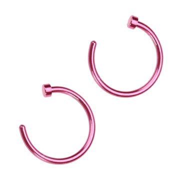 Miangastore 2 Pcs Anneau de Nez Ouvert Unisexe en Acier Titane Chirurgical Clou de Perçage au Nez 8 mm (Rose)
