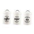 thumbnail image 1 of Abbracc 1200ml Sugar Tea Coffee Canisters Set Airtight Kitchen Food Storage Jars Bottles D White, 1 of 9