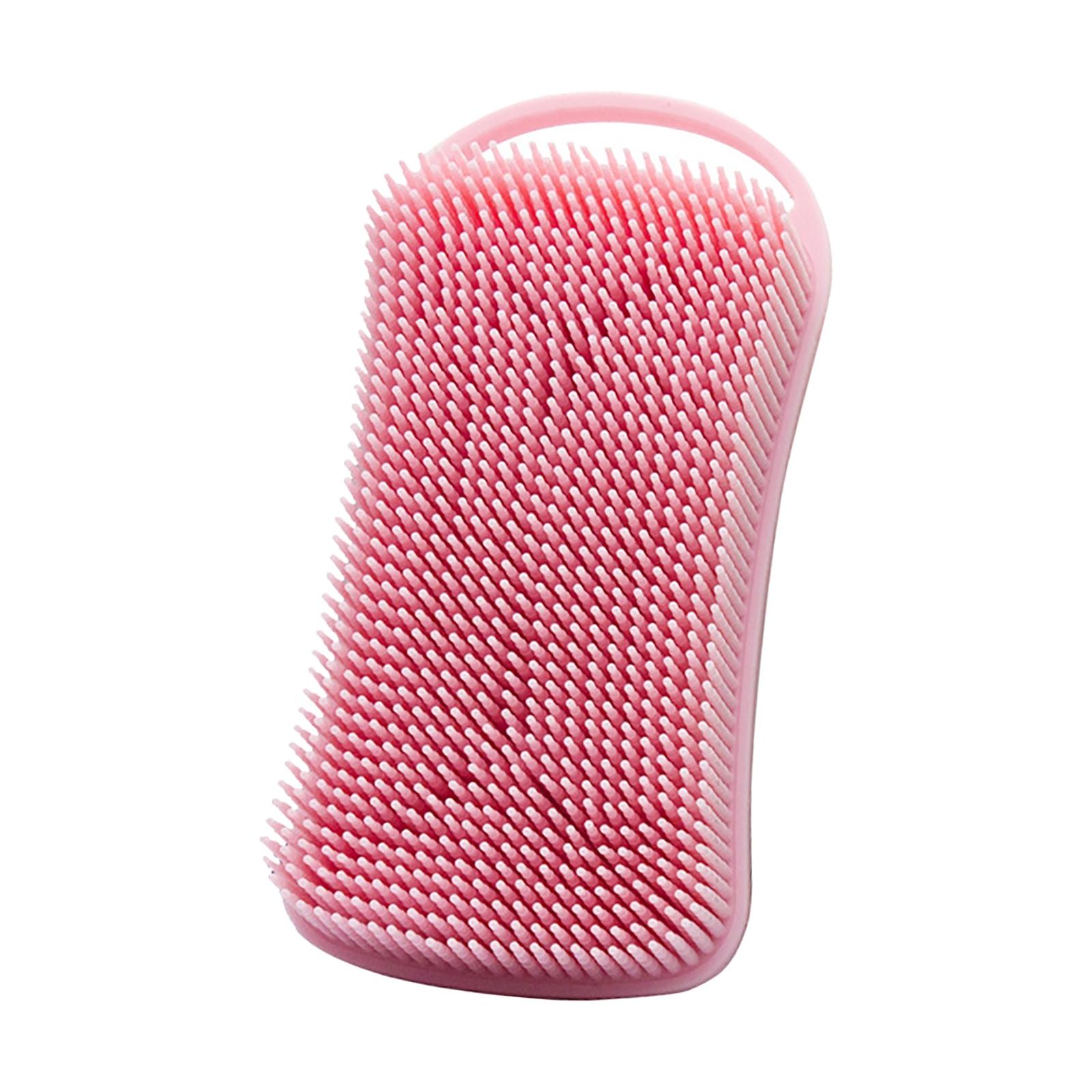 Soft Silicone Body Scrubber Dual Use Head Scrubber Use Pink
