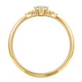 thumbnail image 4 of Birthstone Oval Ring with Shoulder Accents - Diamond/White Topaz (April), 4 of 5