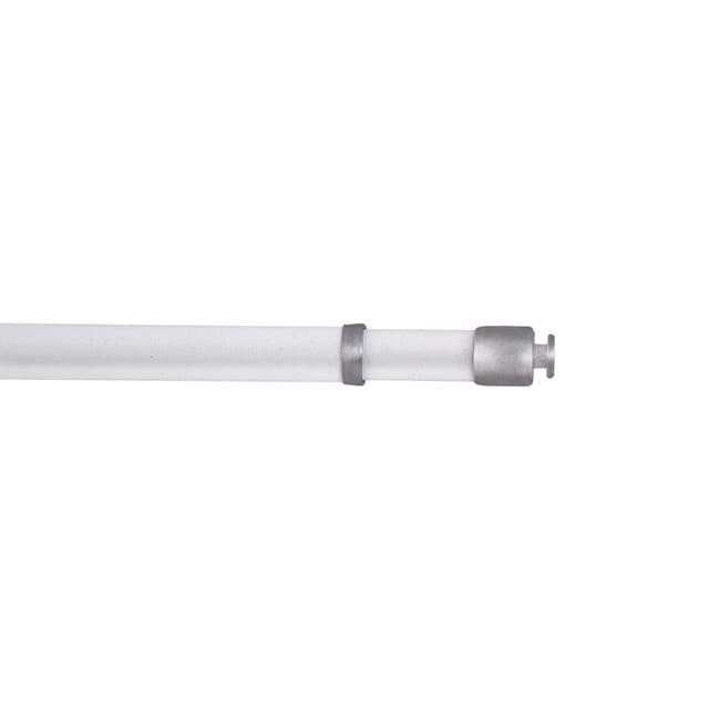 Mainstays 28"-48" Sash Rod with 7/16 inch diameter, adjustable white metal curtain rod featuring a locking bracket and included mounting hardware, designed for window coverings and door treatments, also suitable for lightweight hanging uses.