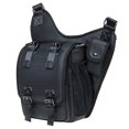 thumbnail image 3 of Mens Vintage Canvas Shoulder Messenger Bag Chest Leather Patchwork Messenger Bag(03-2BLACK), 3 of 5