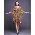 thumbnail image 2 of Bimba Feuilles Plage Caftan Bikini Couvre-Maillot Robe Midi pour Femmes Courte Caftan-TG-3X, 2 of 5